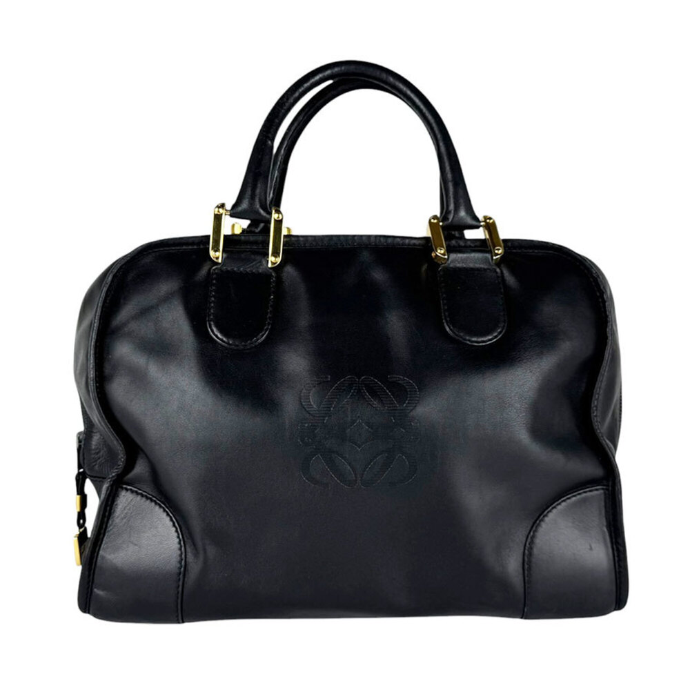 Loewe Amazona 32 Leather Handbag, Black, Women's (z11061)